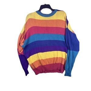 Vintage 90s Boston Traders Sweater Stripped Color‎ Mens L